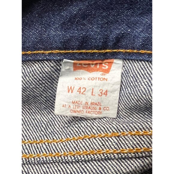 Vintage Levi's 505 Orange Tab Straight Leg Medium Wash Denim Jeans 42 X 34 - Picture 7 of 10
